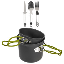 1 set de 2 oale de gătit din aliaj de aluminiu, ustensile practice de gătit în aer liber