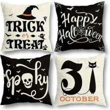 Set di 4 federe per cuscini di Halloween, compatibili con decorazioni di Halloween per uso interno ed esterno, articoli per feste, decorazioni per la