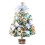 Jacenvly Mini Flocking Christmas Tree with Ornaments, Compatible with Halloween & Fall Desktop Decor, Blue 3