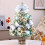 Jacenvly Mini Flocking Christmas Tree with Ornaments, Compatible with Halloween & Fall Desktop Decor, Blue 5