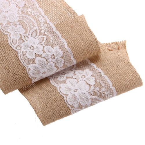 Kiplyki Wholesale1Roll Φυσική Vintage Γιούτα Λινάτσα Κορδέλα DIY Γαμήλιο Πάρτι με Λουράκια 2