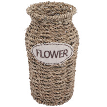 Vaso de chão em rattan trançado à mão para decoração de casa e escritório.