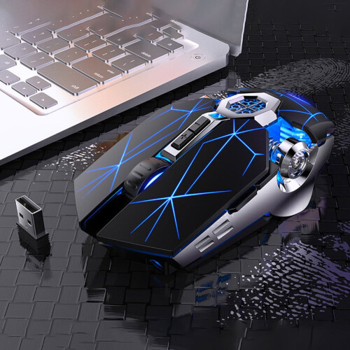 Chicmine A7 2.4G Wireless Portable Rechargeable Mute Backlit Gaming Mouse for Laptops 2