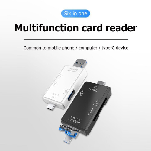 Αναγνώστης καρτών 6in1USB3.0OTG για αναγνώστες καρτών Secure Digital/TF, προσαρμογέας 2