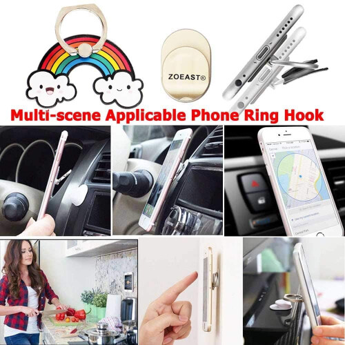 Πολύχρωμο δαχτυλίδι τηλεφώνου White Smile Cloud, Universal360Adjustable θήκη τηλεφώνου, βάση 2