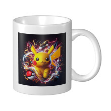 Pikachu Comics Mug Coffee Cup For Cocoa, Tea, Beverages | Holds 12 Ounces Ceramic Camper Mug Small Coffee Cup
