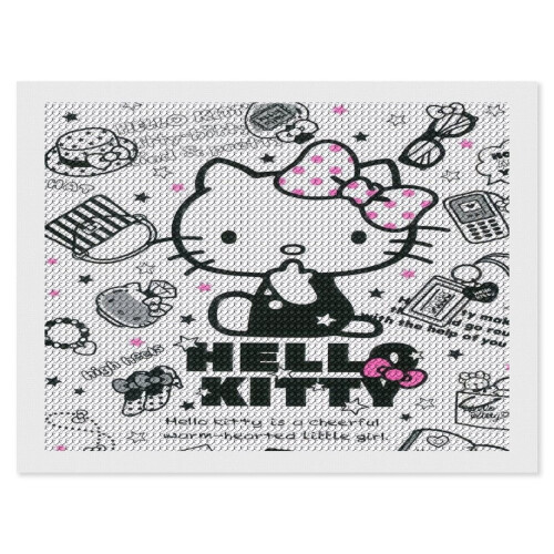 Κιτ ζωγραφικής Hello Kitty Diamond Art για ενήλικες, πλήρες τρυπάνι 5D στρογγυλές κουκκίδες