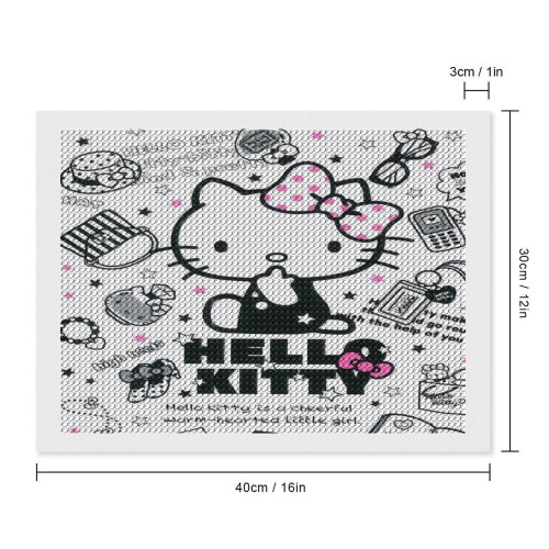 Κιτ ζωγραφικής Hello Kitty Diamond Art για ενήλικες, πλήρες τρυπάνι 5D στρογγυλές κουκκίδες 1