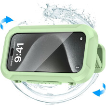 Soporte para teléfono impermeable Zencey ShowerSafe, soporte de pared giratorio, retráctil y ajustable, compatible con iPhone y Android.