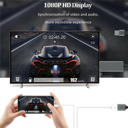 Καλώδιο κατοπτρισμού HD 1080P, τηλέφωνο σε τηλεόραση, προσαρμογέας HDTV, καλώδιο 2