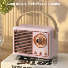 SUSUchens Retro Bluetooth compatible Speaker HiFi Sound Mini Portable Wireless Subwoofer Travel Music for Outdoor Blue