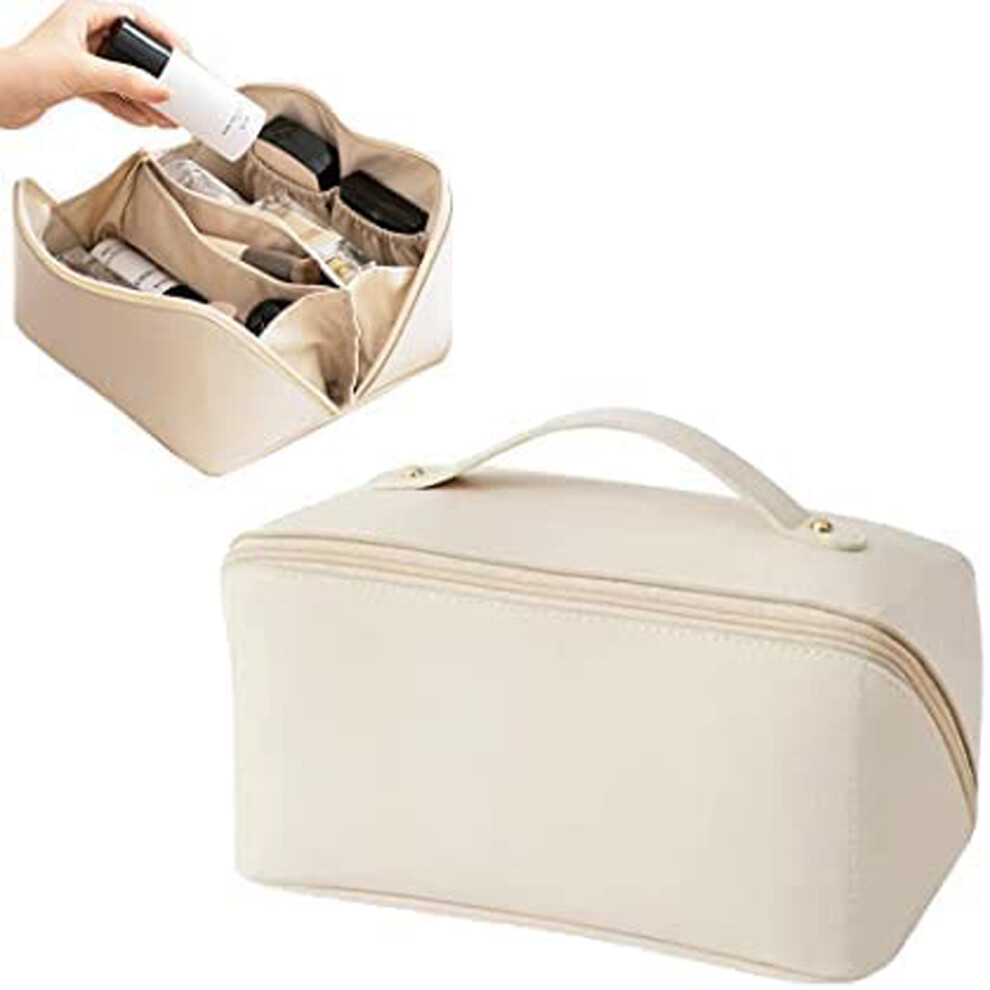 Portable Large Capacity Travel Cosmetic Bag Women, Pu Cosmetic Bag Waterproof Storage Bag