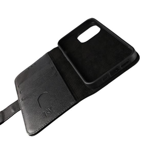 Kompatibel mit iPhone 13 Pro Wallet Case Leder Rvelon - Schwarz 1