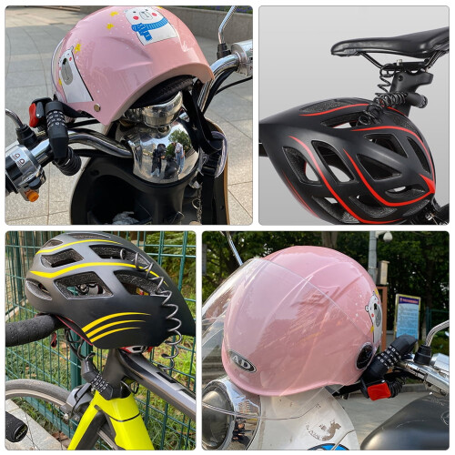 Bicycle Lock Bike Padlock Security Theft Prevention Steel Cable Durable Code Helmet 2