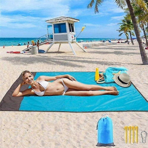Αδιάβροχη κουβέρτα παραλίας 200x210cm, πτυσσόμενο φορητό χαλάκι για κάμπινγκ, πικνίκ, 2