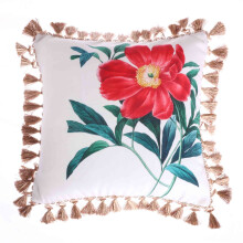 Levtex Home - Simone - Coussin décoratif (45 x 45 cm) - Rayures brodées - Rose, vert, bleu, rouge et blanc