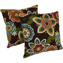 Coussins décoratifs d'extérieur (lot de 2), 43 cm, couleur chocolat