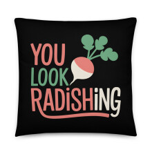 Coussin basique « Amoureux des radis », vous êtes radisque (56 cm  56 cm)