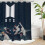 BTS bathroom4pieces σετ κουρτίνας ντους, κάλυμμα καπακιού τουαλέτας και χαλάκι μπάνιου, 4