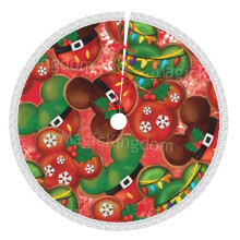 Jupe de sapin de Noël Mickey Mouse 122 cm (48 pouces), tapis de sapin pour les fêtes d'hiver, jupe de sapin pour décorations de Noël rustiques