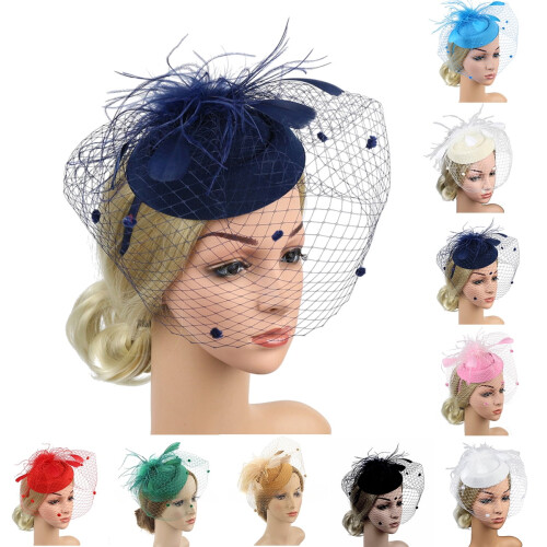 Γυναικείο καπέλο Fascinators με κορδέλα για τσάι και πάρτι - Μπλε σκούρο