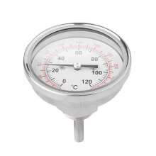 ZPSHYD Fleischthermometer, 62 mm, 120 C, Hochtemperatur-Bimetallthermometer für Backofen, Grill, BBQ, analoge Skala, Doppelskala für den