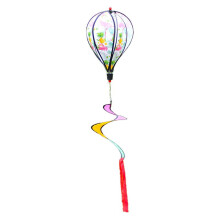 Girouette montgolfière arc-en-ciel en forme de manche à air, moulin à vent en spirale pour décoration extérieure de jardin, cour ou pelouse,