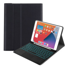 Tastaturcover til 10,2" iPad, Smart Touch og farverig baggrundsbelysning, ultralang batterilevetid, magnetisk aftagelig, perfekt til skole, arbejde
