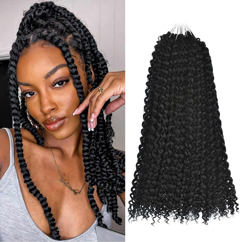 Passion Twist Crochet Hair Extensions 16 Inch 7 Packs Ombre Water Wave for Butterfly Braids