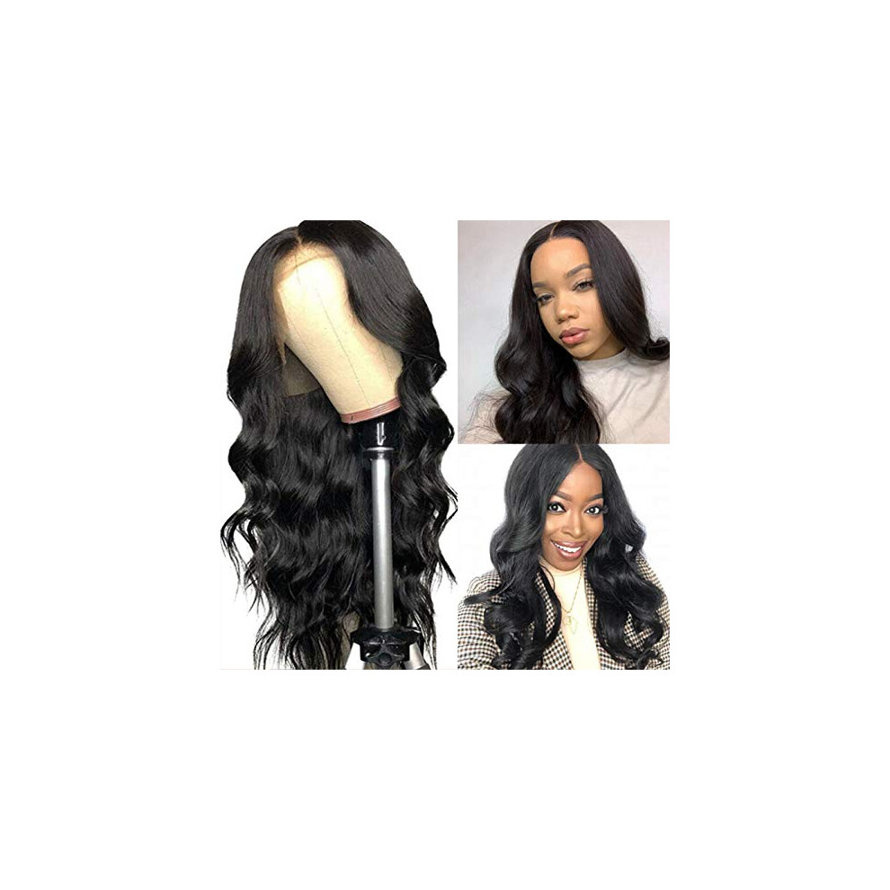 Human Hair Lace Closure Wig Brazilian Body Wave Glueless 4x4 Natural Hairline for Black Women 12'