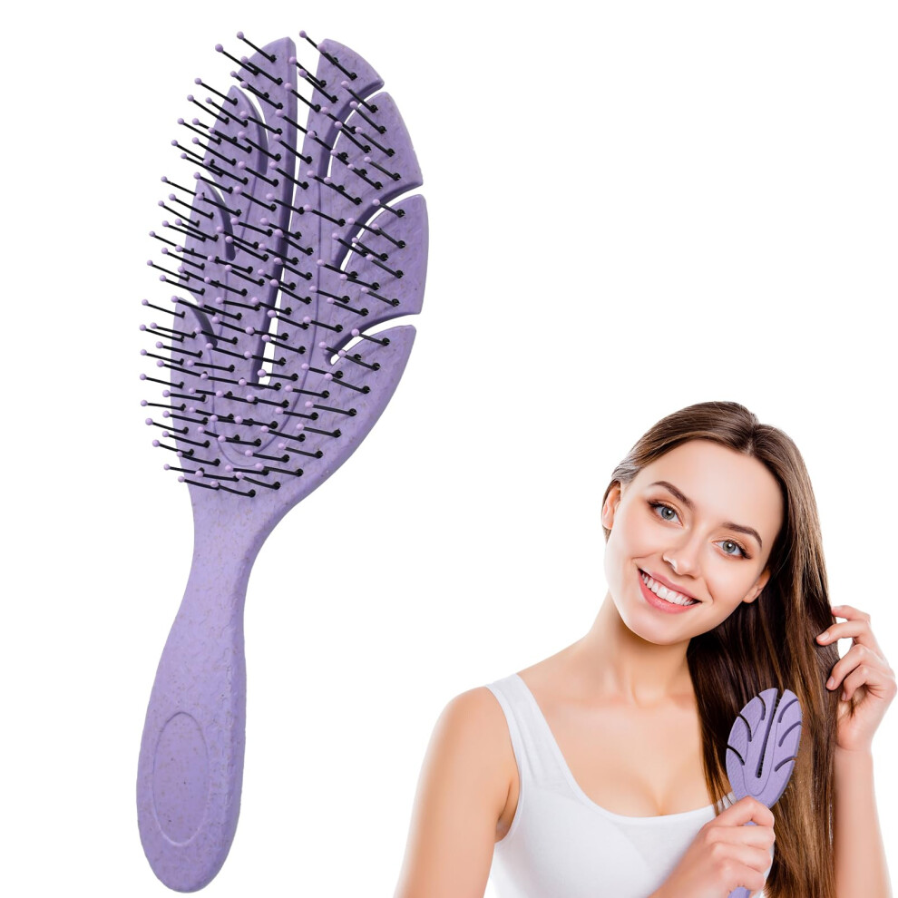 Purple Detangling And Vented Hair Brush For Wet And Dry Hair, Antistatic, Scalp Massage,