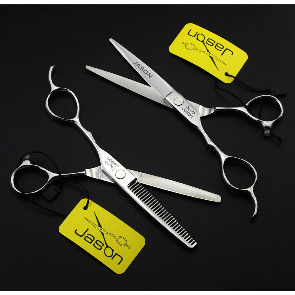 5.5 Inch LeftHanded Hairdressing Scissors Set with Thinning Shears, Ergonomic Grip, Stainless Steel