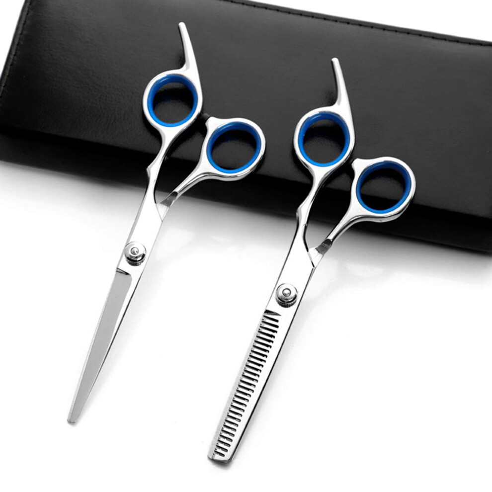 Hairdressing Scissors Set 6.0 Inch Stainless Steel with Thinning Shears for Professional Salon and Home