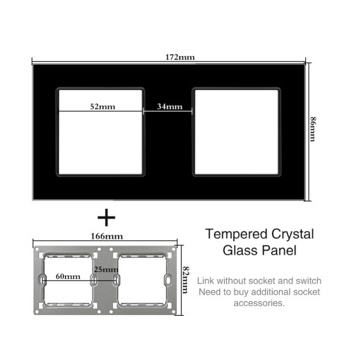 Module de base pour interrupteur EU/FR, module de prise tactile noir, boîtier carré, module DIYBase 2