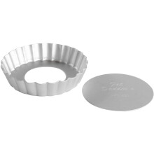 2 runde, geriffelte Pfannen mit herausnehmbarem Boden, 4,25 x 1 Zoll