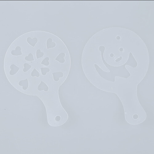 12 stencil bianchi per cappuccino, caffè, fiori e altro ancora. 2