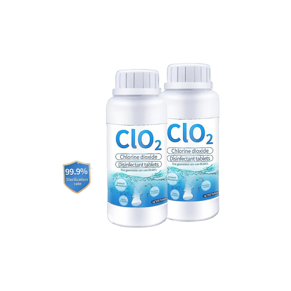 White 100/200 Pcs Food Grade Chlorine Dioxide Effervescent Tablet Clo2 Antibacterial Disinfection Chemical