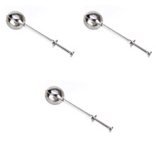 3-pack tesil i push-stil, kulformad tesil i rostfritt stål, kökstillbehör