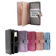 Etui XL Standcase Glitterwallet kompatybilne z Samsung Galaxy A32 5G (SM-A326B) jasnoróżowe