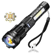 Zeceouar30W fehér zseblámpa COB munkalámpával, USB töltéssel, erős fénnyel, kültéri világítással - otthoni és iskolai használatra