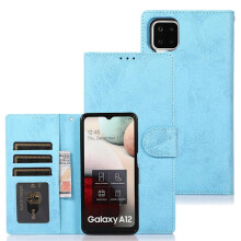 LEMAN's Smart Wallet tok (2in1) - Samsung Galaxy A42 készülékkel kompatibilis, világoskék