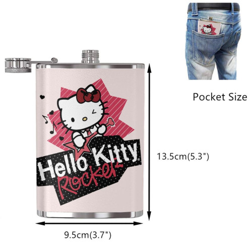 Φιάλη από ανοξείδωτο ατσάλι Hello Kitty 8oz - Αδιάβροχη, ανθεκτική και φορητή για ποτά, 1