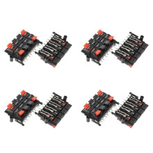 8 terminales de altavoz con conector de presión de 64x40x20 mm y 8 posiciones con resorte.