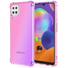 Samsung Galaxy A22 4G készülékkel kompatibilis - ütésálló, stílusos szilikon tok, rózsaszín/lila