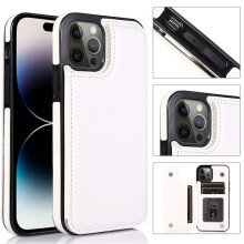 Kompatybilny z iPhone14Pro - etui Nkobee z przegródką na karty, białe