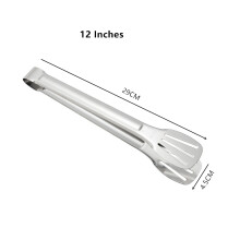 Pinça de aço inoxidável para alimentos, ideal para churrasco, carnes, saladas e bifes. Pinça longa para cozinhar e servir. Utensílio de cozinha