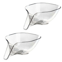 Cesto de drenagem Fnyoxu2PCS com funil, cesto multifuncional de grande capacidade para lavar vegetais, bandeja para frutas com separação de