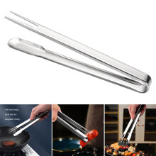 Pinça para alimentos Hariumiu em aço inoxidável espelhado, estilo japonês, multifuncional para grelhar, cortar bife, peixe e fazer churrasco.
