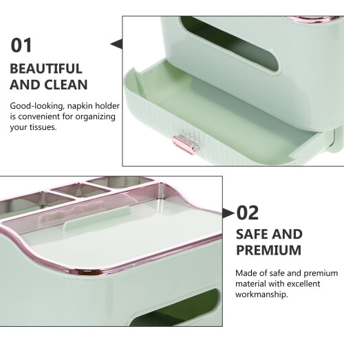 Tissue Box Vanity Countertop Tissue Organizer Multi-use Remote Controller Glasses Box 1