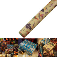 1 hoja de papel de regalo - Diseño de calabaza y fantasma, perfecta para Halloween, fiestas y celebraciones - 1 rollo - 20 x 28 pulgadas